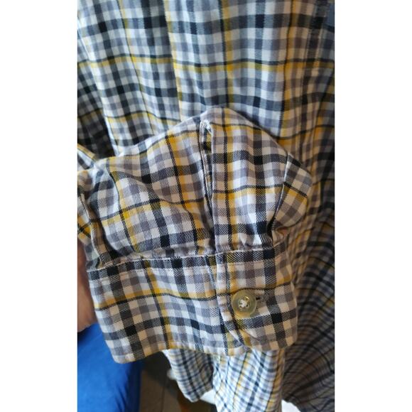 Mens Ralph Lauren Jeans Co plaid button up long sleeve shirt sz L white Navy - Picture 4 of 6